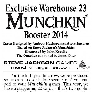 Exclusive Warehouse 23 Munchkin Booster 2014 cover