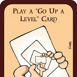 Play a "Go Up a Level" Card Munchkin Promo Card cover