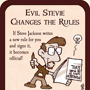 Evil Stevie Changes the Rules Munchkin Promo Card cover