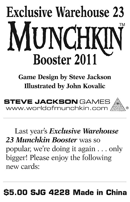 Exclusive Warehouse 23 Munchkin Booster 2011 cover