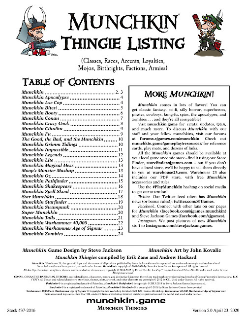 Munchkin Thingies cover